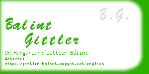 balint gittler business card